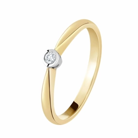 0.04ct Round Brilliant Cut Diamond Rubover Set Solitaire 18ct Yellow Gold Ring texture-diamond  