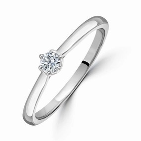 0.10ct Round Brilliant Cut Diamond Solitaire 18ct White Gold Ring texture-diamond  