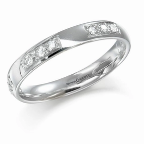0.14ct Round Brilliant Cut Diamond Set Platinum Eternity Ring, size O texture-diamond  