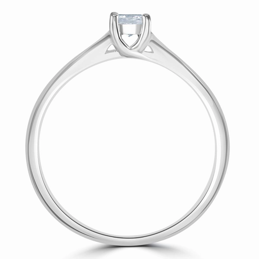 0.15ct Princess Cut Diamond Solitaire 18ct White Gold Ring