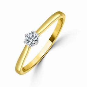 0.15ct Round Brilliant Cut Diamond Soliatire 18ct Yellow Gold Ring texture-diamond  