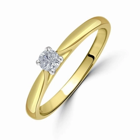 0.15ct Round Brilliant Cut Diamond Solitaire 18ct Yellow Gold Ring texture-diamond  