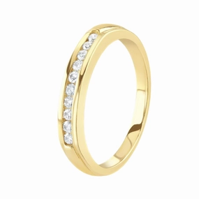 0.17ct Channel Set Round Brilliant Cut Diamond 18ct Yellow Gold Half Eternity Ring texture-diamond  