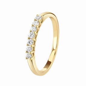 0.25ct 7-Round Brilliant Cut Diamond Half Eternity 9ct Yellow Gold Band texture-diamond  