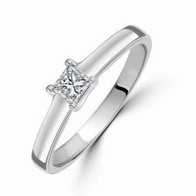 0.25ct Princess Cut Diamond Solitaire 18ct White Gold Ring texture-diamond  