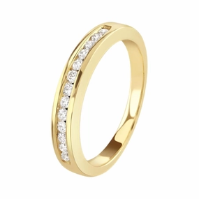 0.25ct Round Brilliant Cut Diamond Channel Set Half Eternity 18ct Yellow Gold Ring texture-diamond  