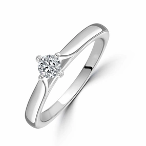 0.25ct Round Brilliant Cut Diamond Solitaire 18ct White Gold Ring texture-diamond  