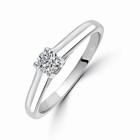 0.25ct Round Brilliant Cut Diamond Solitaire 18ct White Gold Ring texture-diamond  