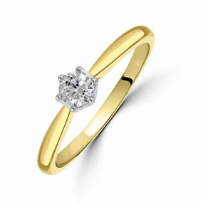 0.25ct Round Brilliant Cut Diamond Solitaire 18ct Yellow Gold Ring texture-diamond  