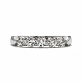 0.26ct Round Brilliant Cut Diamond 5-Stone 18ct White Gold Half Eternity Ring texture-diamond  