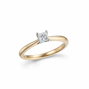 0.28ct Princess Cut Diamond Solitaire 18ct Yellow Gold Ring texture-diamond  