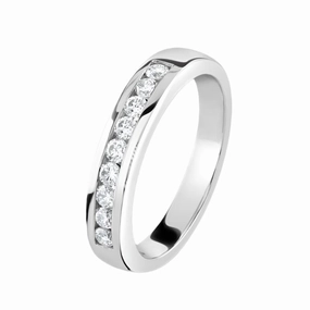 0.30ct 9-Round Brilliant Cut Channel Set Half Eternity Platinum Band texture-diamond  