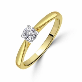 0.30ct Round Brilliant Cut Diamond Solitaire 18ct Yellow Gold Ring texture-diamond  