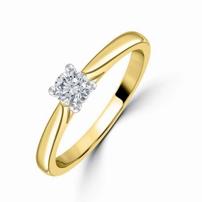 0.30ct Round Brilliant Cut Diamond Solitaire 18ct Yellow Gold Ring texture-diamond  