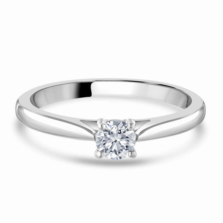 0.30ct Round Brilliant Cut Diamond Solitaire Platinum Ring