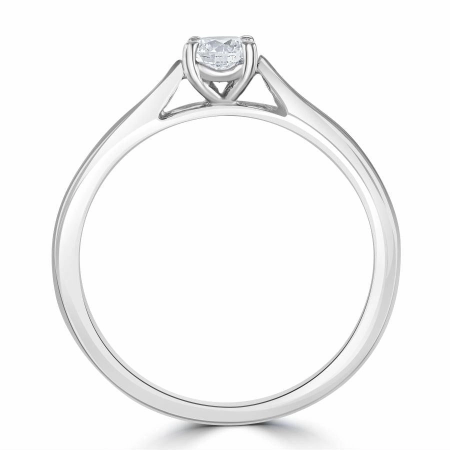0.30ct Round Brilliant Cut Diamond Solitaire Platinum Ring