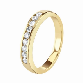 0.31ct Channel Set Round Brilliant Cut Diamond 18ct Yellow Gold Half Eternity Band texture-diamond  