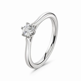 0.31ct Round Brilliant Cut Diamond Solitaire 18ct White Gold Ring texture-diamond  
