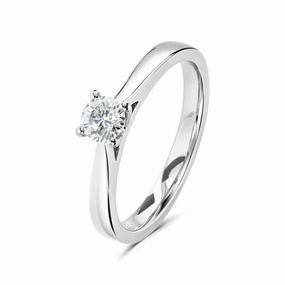 0.31ct Round Brilliant Cut Diamond Solitaire Platinum Ring texture-diamond  