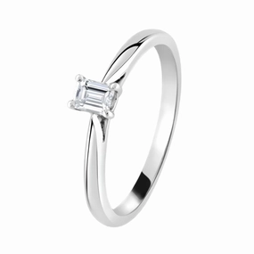 0.33ct Emerald Cut Diamond Solitaire Platinum Ring texture-diamond  