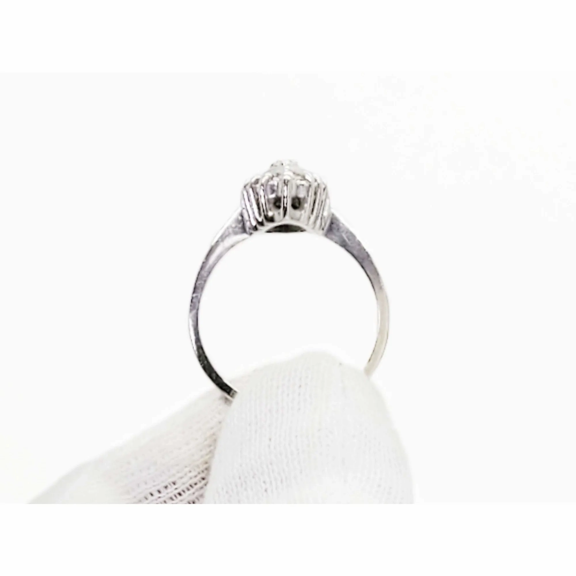 0.38 ctw Diamond Navette Ring 14k White Gold Size 7