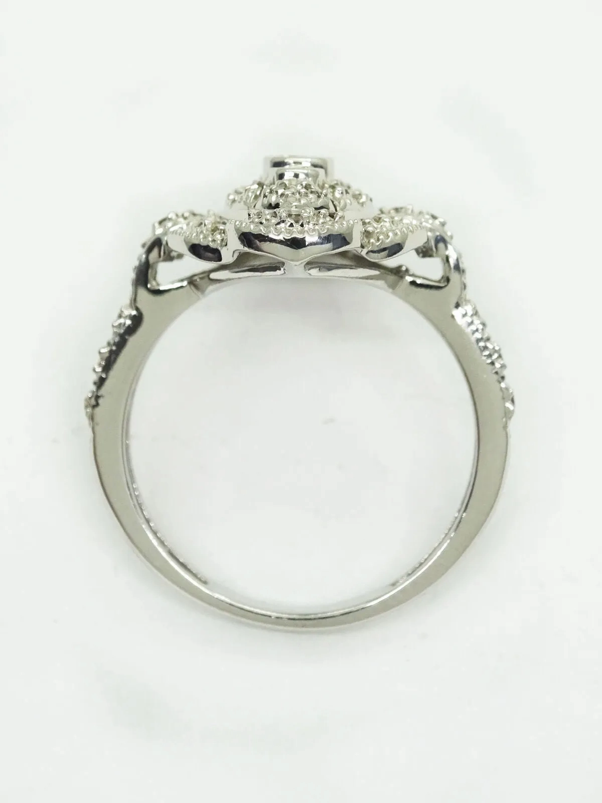 0.38ct tw Earth Mined Diamond Ring 14k White Gold Size 7.25