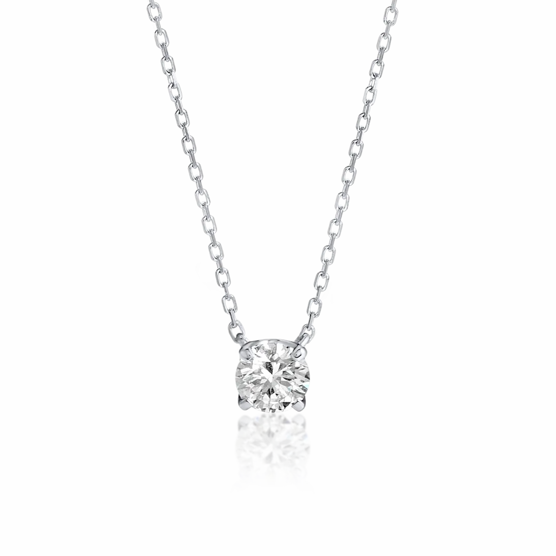 0.3ct Round Diamond Pendant Yellow Gold