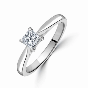 0.41ct Diamond Princess Cut Solitaire Platinum Ring texture-diamond  