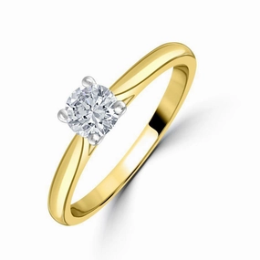0.42ct Round Brilliant Cut Diamond 18ct Yellow Gold Ring texture-diamond  