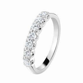0.43ct Claw Set Round Brilliant Cut Diamond 18ct White Gold Half Eternity Ring texture-diamond  