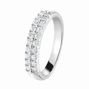 0.44ct 20-Round Brilliant Cut Diamond Claw Set 2-Row 18ct White Gold Eternity Band texture-diamond  