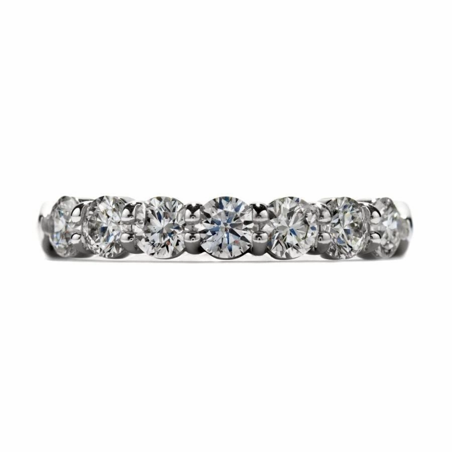 0.48ct Round Brilliant Cut Diamond 7-Stone Platinum Half Eternity Ring texture-diamond  