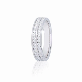 0.50ct Channel Set Round Brilliant Cut Diamond 2-Row Platinum Eternity Ring texture-diamond  