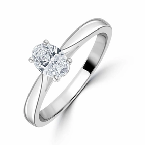 0.50ct Oval Cut Diamond Solitaire Platinum Ring texture-diamond  