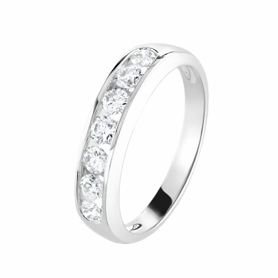0.50ct Round Brilliant Cut Diamond Channel Set 18ct White Gold Half Eternity Ring texture-diamond  