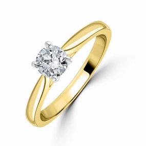 0.50ct Round Brilliant Cut Diamond Solitaire 18ct Yellow Gold Ring texture-diamond  