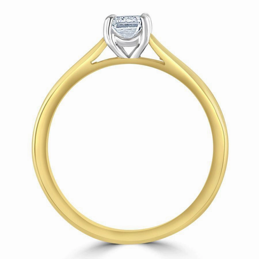 0.53ct Emerald Cut Diamond Solitaire 18ct Yellow Gold Ring