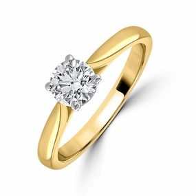 0.60ct Round Brilliant Cut Diamond Solitaire 18ct Yellow Gold Ring texture-diamond  