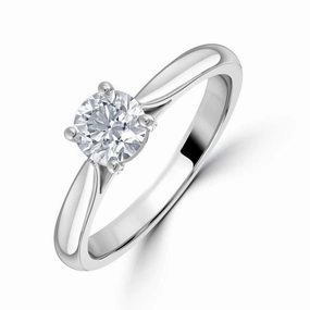 0.62ct Round Brilliant Cut Diamond Solitaire Platinum Ring texture-diamond  