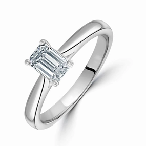 0.67ct Emerald Cut Diamond Solitaire Platinum Ring texture-diamond  