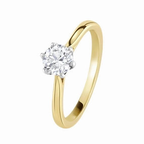 0.70ct Round Brilliant Cut Diamond Solitaire 18ct Yellow Gold Ring texture-diamond  