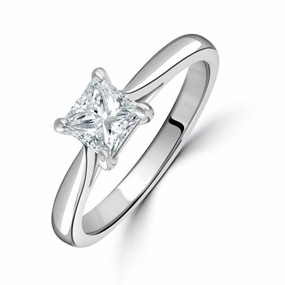 0.71ct Princess Cut Diamond Solitaire Platinum Ring texture-diamond  
