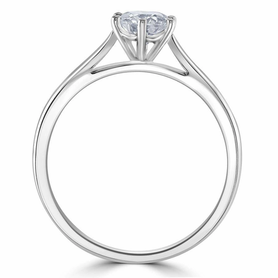 0.71ct Round Brilliant Cut Diamond Solitaire Platinum Ring