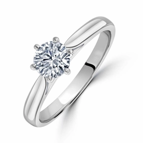 0.71ct Round Brilliant Cut Diamond Solitaire Platinum Ring texture-diamond  