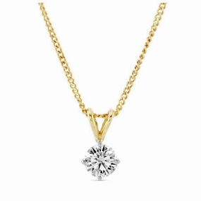 0.72ct Round Brilliant Cut Diamond Solitaire 18ct Yellow Gold Pendant texture-diamond  