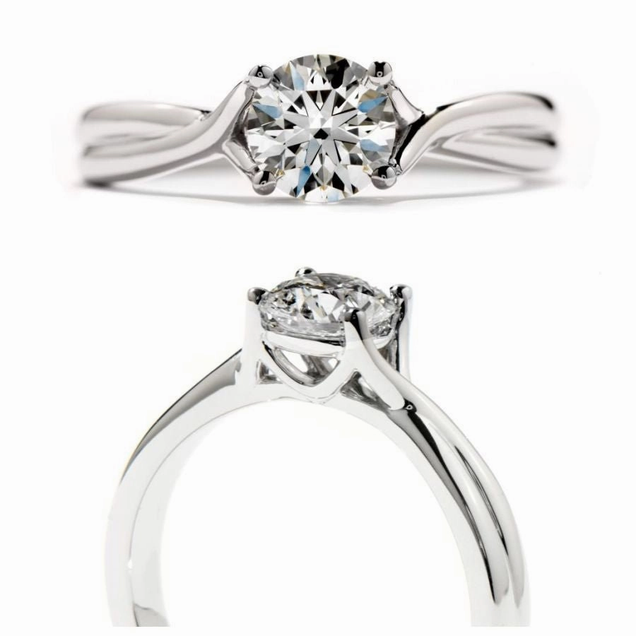0.72ct Simply Bridal Twist Diamond Solitaire Platinum Ring texture-diamond  