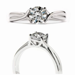 0.72ct Simply Bridal Twist Diamond Solitaire Platinum Ring texture-diamond  