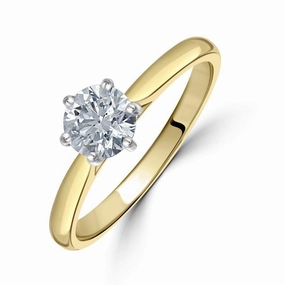 0.73ct Round Brilliant Cut Diamond Solitaire 18ct Yellow Gold Ring texture-diamond  