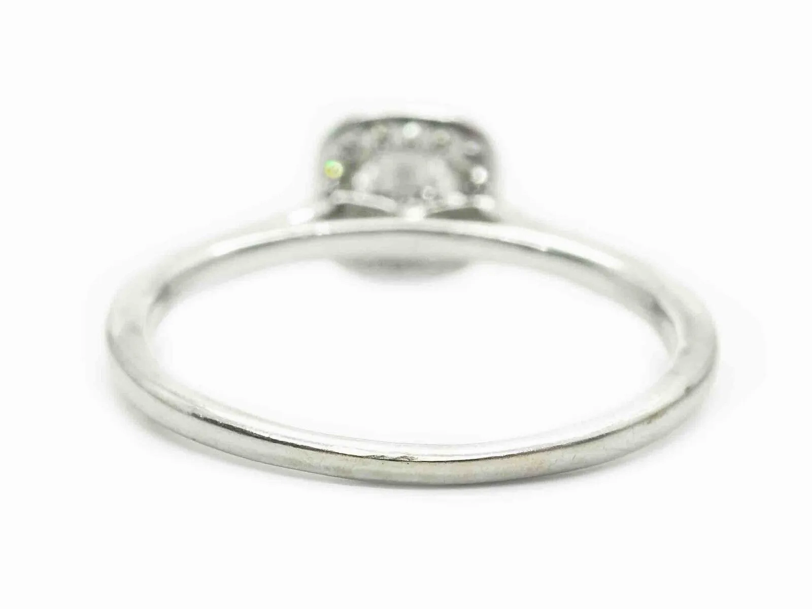 0.73ct tw Natural Diamond Halo Engagement Band Ring 10k White Gold Size 5.5