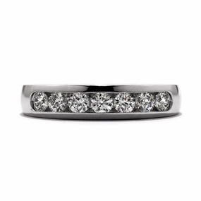 0.74ct Duet Round Brilliant Cut Diamond Channel Set 18ct White Gold Band texture-diamond  